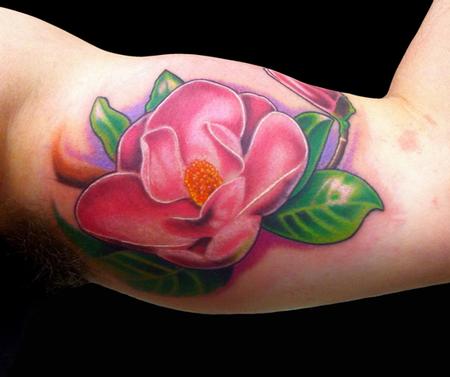 Tattoos - Pink Magnolia Flower - 62789
